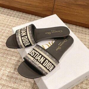 Christian Dior embroidered slippers